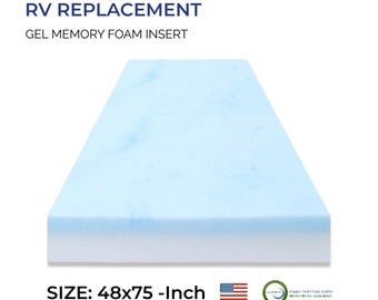 Foam RV 48”x75”,  Camper, Bunk Foam Insert Memory Foam Seat Cushion Replacement, Foam Pad, Foam Sheet