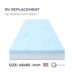 Foam RV 48”x80”,  Camper, Bunk Foam Insert Memory Foam Seat Cushion Replacement, Foam Pad, Foam Sheet