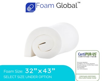 32”x43” Upholstery Foam (FIRM) Cushion Foam, Foam Pad, Polyurethane foam, Upholstery Cushion, Cushion Foam, Replacement Cushions