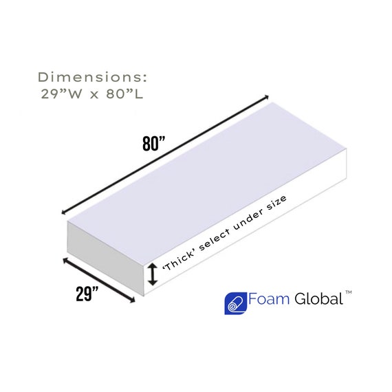 FoamTouch Upholstery Foam Cushion High Density 2'' Height X 24'' Width X 36'' Length