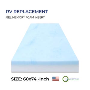 Foam RV Short Queen 60”x74”,  Camper, Bunk Foam Insert Memory Foam Seat Cushion Replacement, Foam Pad, Foam Sheet