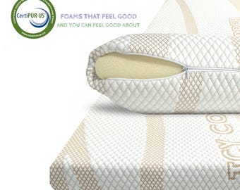 Dorm Room Bundle Pillow & Topper, Memory Foam Mattress Topper and Memory Foam Pillow