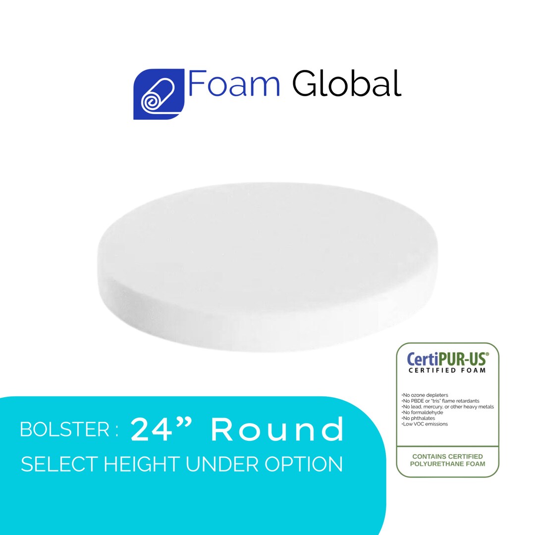 24 Diameter Seat Cushion, Foam Padding, Upholstery Foam for Dining