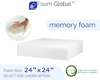 24”x24” Memory Foam Cushion, Wheelchair Cushion, Seat Foam, Memory Foam Sofa Cushion Made In USA