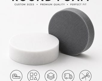 Custom Upholstery Foam, Custom Round Foam,  Cushion Foam, Order to size. Made to order upholstery foam.