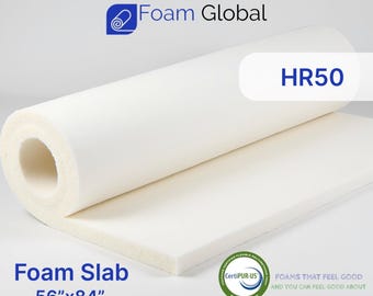 HR FOAM, Polyurethane Foam Slab 56”x84”, upholstery foam.