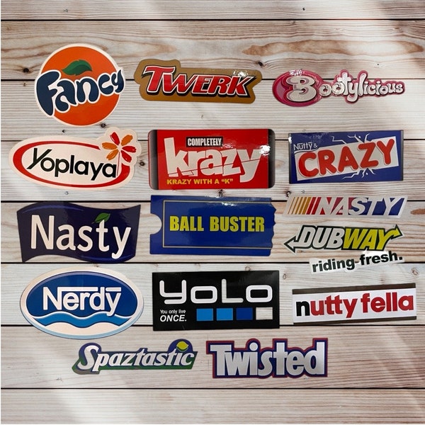 Funny Satire Logo Stickers