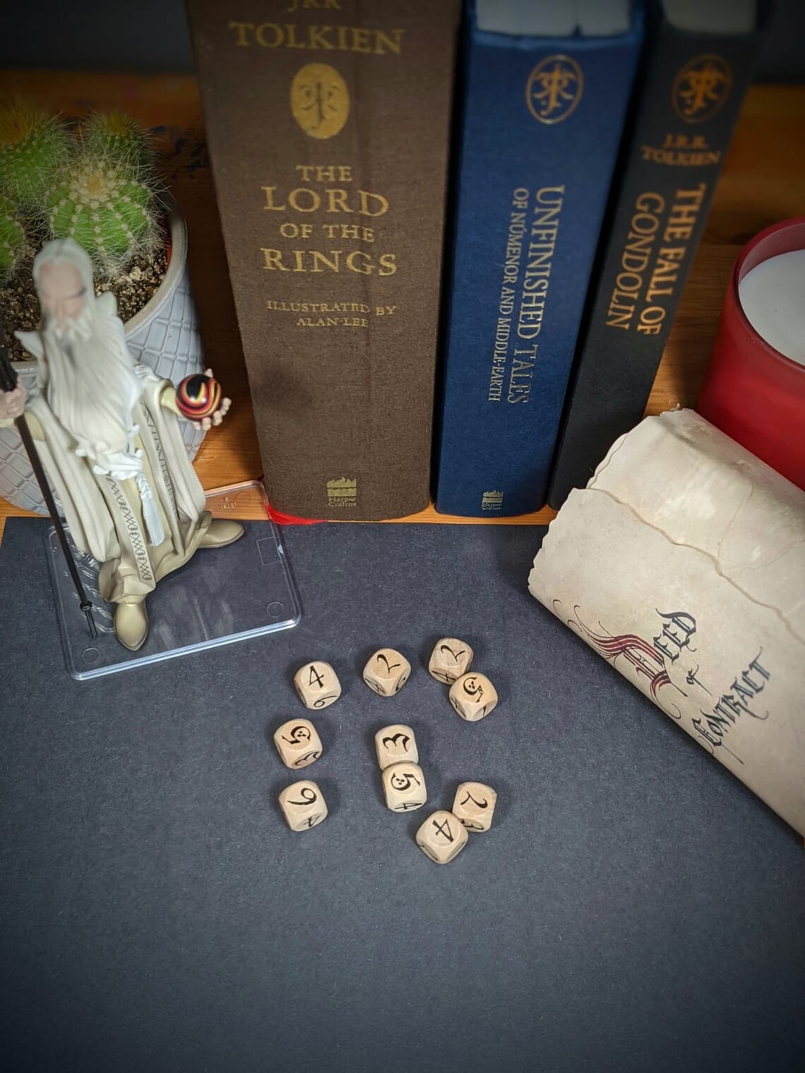 Lord of the Rings Inspired Dice Dnd Hand Crafted Handmade Wooden Dice