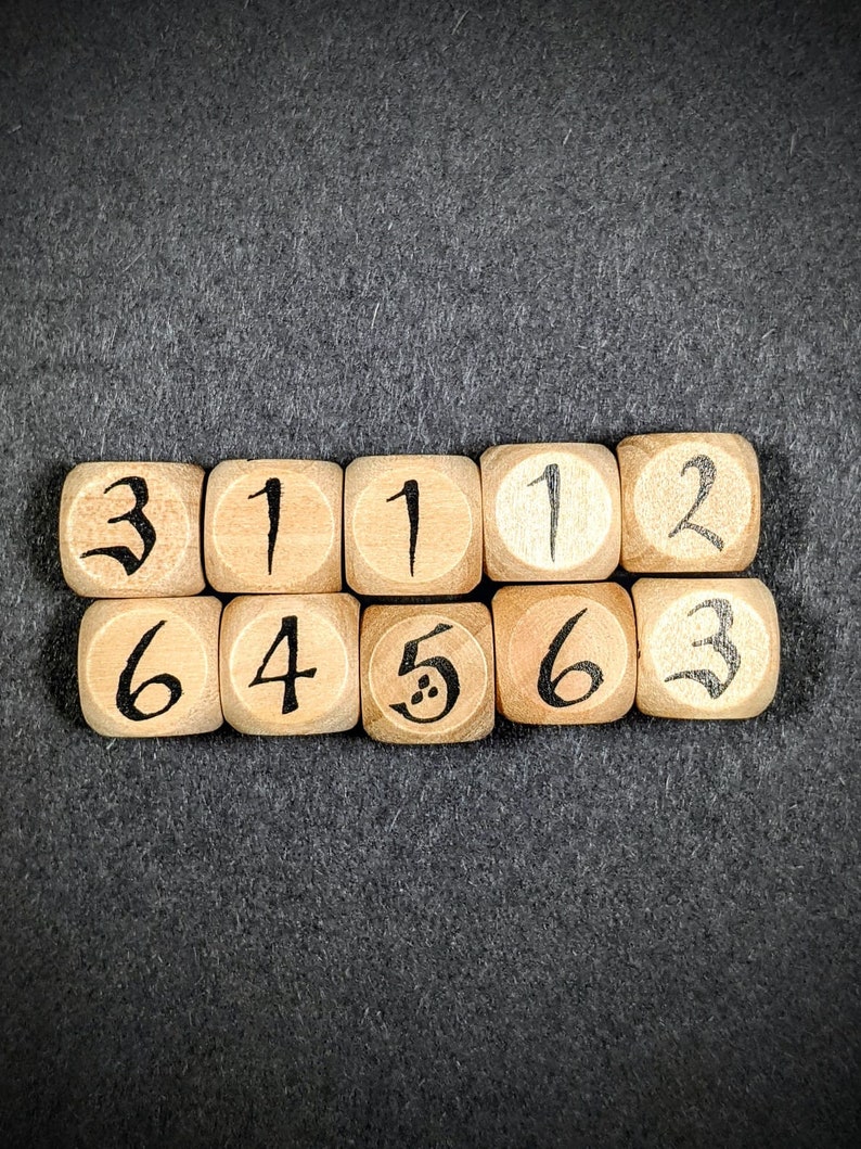 Lord of the Rings Inspired Dice Dnd Hand Crafted Handmade Wooden Dice