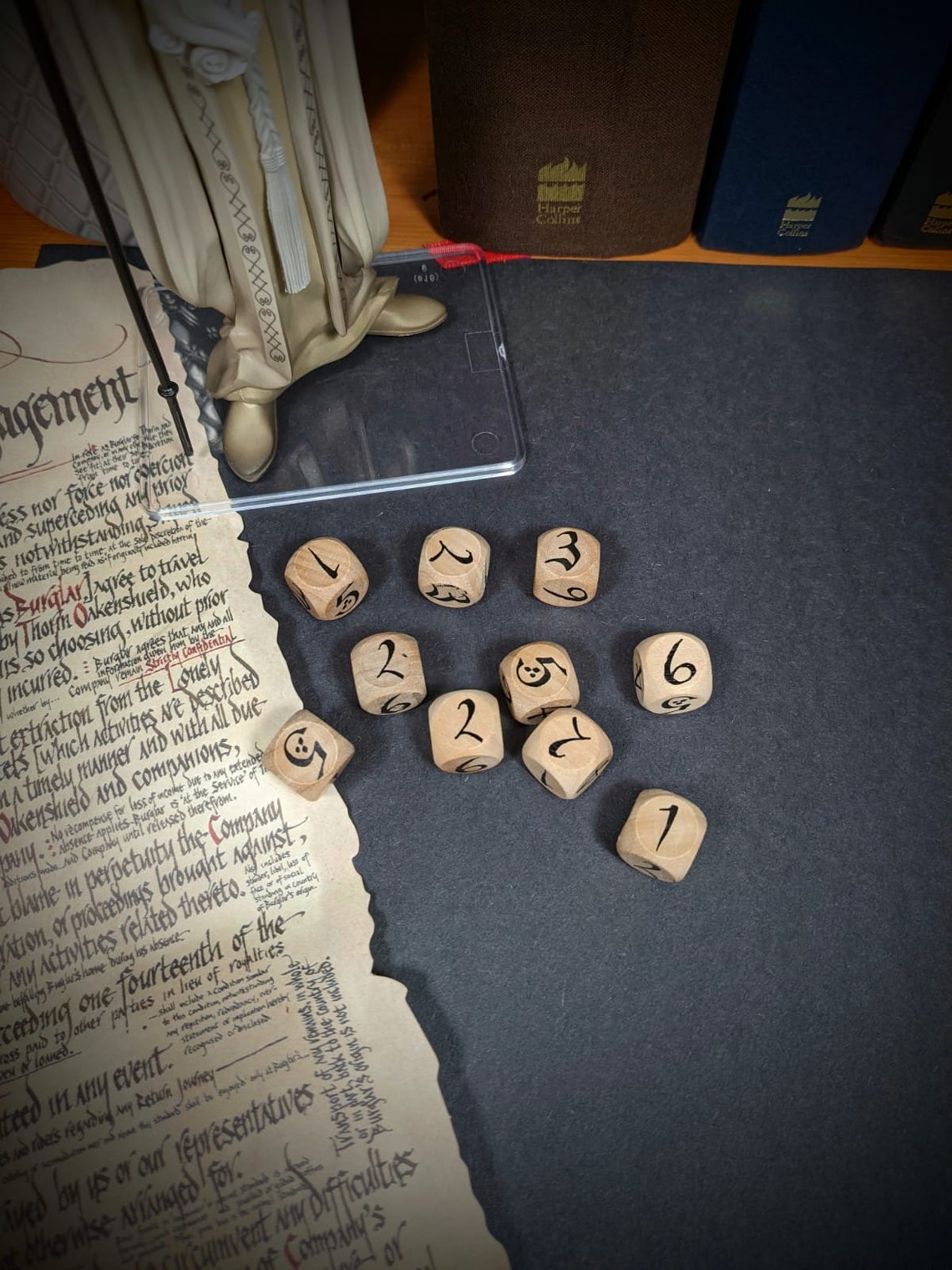 Lord of the Rings Inspired Dice Dnd Hand Crafted Handmade Wooden Dice
