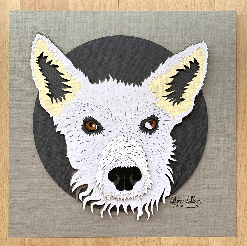 Download Animal Portrait Hand Made Paper Art Cat Cat Custom Paper Pet Face Portrait Paper Cut Art Gift Dog Dog Layered Fine Detail Mixed Media Collage Art Collectibles