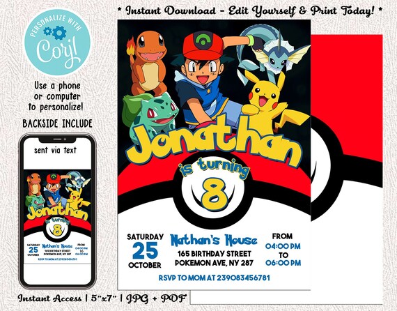 Editable Birthday Party Invitation Digital Invitation | Etsy