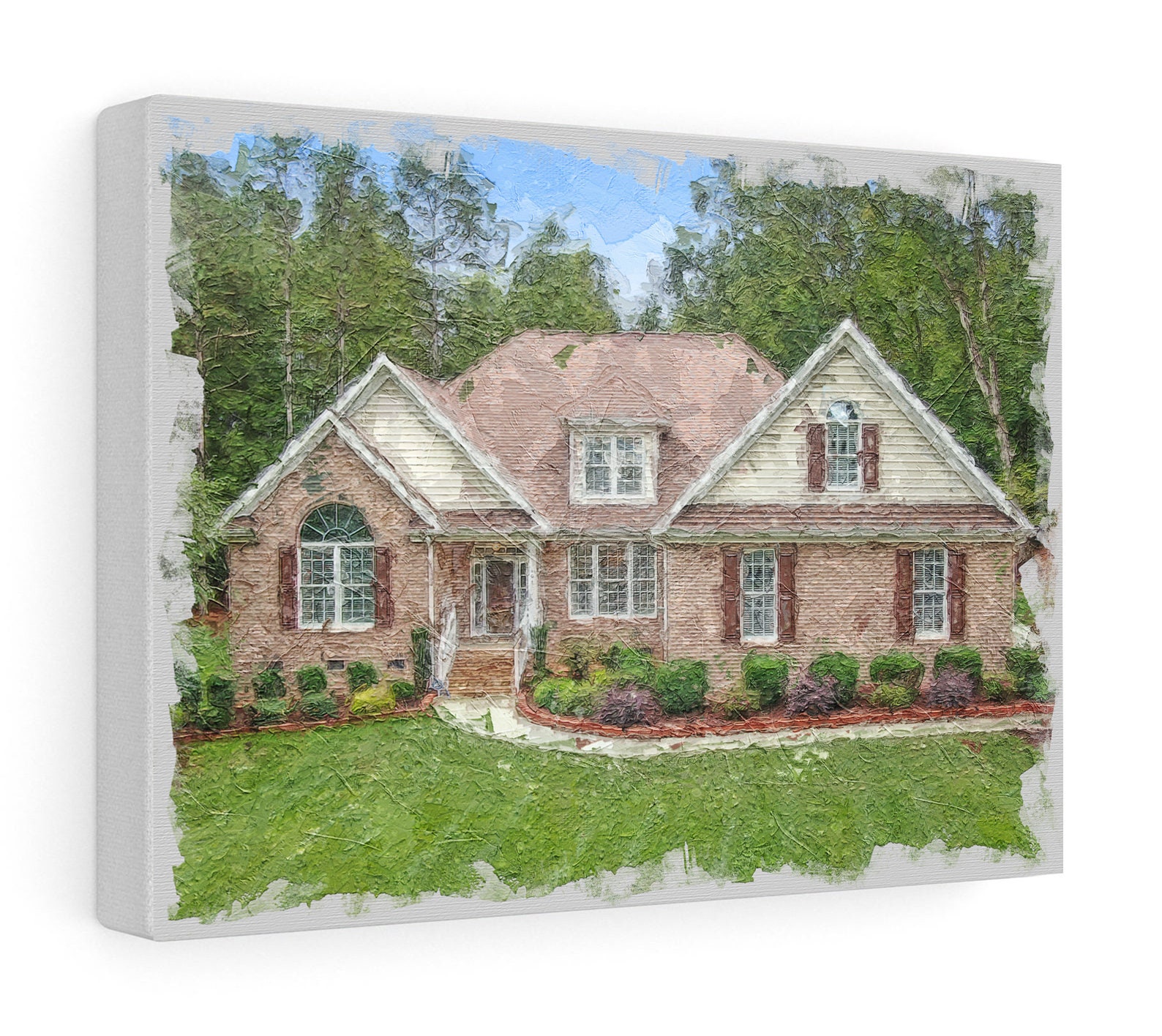 Oil Painting Home Portrait House Portrait from Photo Home Etsy