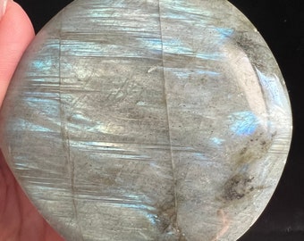 Reiki-Charged Labradorite Freeform: Light Gray Crystal with Blue Flash | Calms Mind | Bringer of Light |