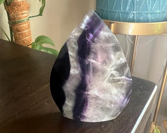 Small Black Rainbow Fluorite Flame: Reiki Infused Crystal Gift | Balance Harmony | Positive Energy