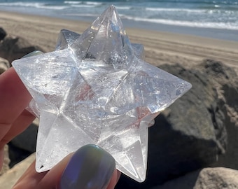 Small Clear Quartz Stellated Dodecahedron | Crystal Merkaba, Sacred Geometry