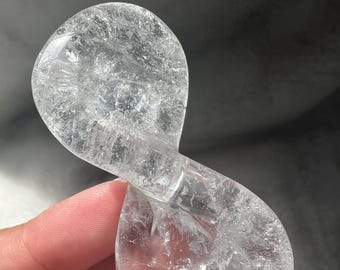 Clear Quartz Infinity Symbol: Reiki Infused Master Healer Crystal | Manifestation | Meditation | Amplify Vibrations