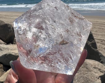 XL Clear Quartz Icosahedron w/ Reiki | Platonic Solid | Sacred Geometry | Master Healer | High Vibration Stone | Statement Crystal | Gift