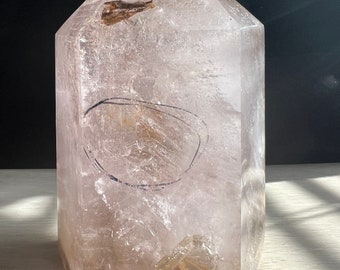 Amethyst Golden Healer Enhydro Quartz Tower: Moving Water Bubble, Reiki  Infused | Akashic Records