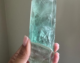 Green Ice Fluorite Tower: Reiki Infused Crystal, Balance, Harmony, Clarity