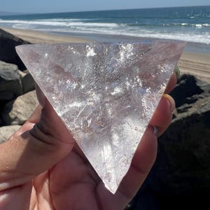 Clear Quartz Tetrahedron: Reiki Infused Sacred Geometry Crystal | Platonic Solid | Meditation | Master Healer