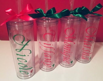 Vaso personalizado con tapa y pajita, Vaso flaco, Vaso personalizado para mujeres, Regalo de cumpleaños personalizado, Regalo para el mejor amigo