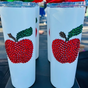 Teacher Gift, Apple Rhinestone Tumbler, Principal Tumblers, School Gifts