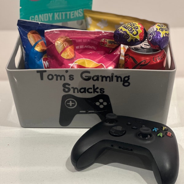 Gamer Snack Gift Box, Personalised Gaming Storage, Boy or Girl Gamer Teen Gift, Snack Storage, Birthday Teen Gamer Gift, Father’s Day Gamer