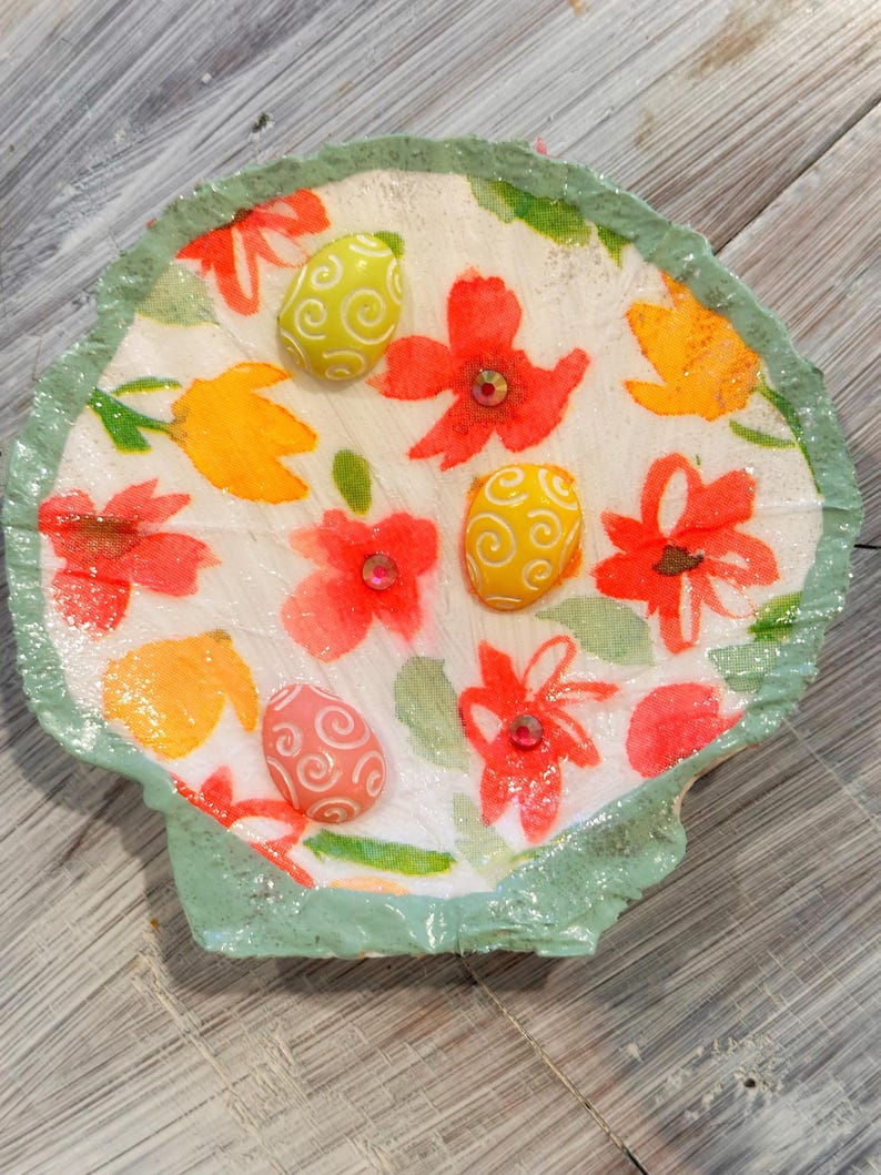 Easter Coastal Shell Decoupage Decor - Etsy