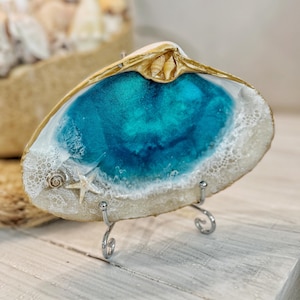 Coastal Clam Resin Shell Decor