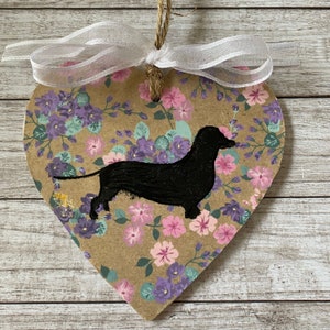 Dachshund decoration, dachshund gift,  hanging heart dog sign dachshund gift dachshund decor