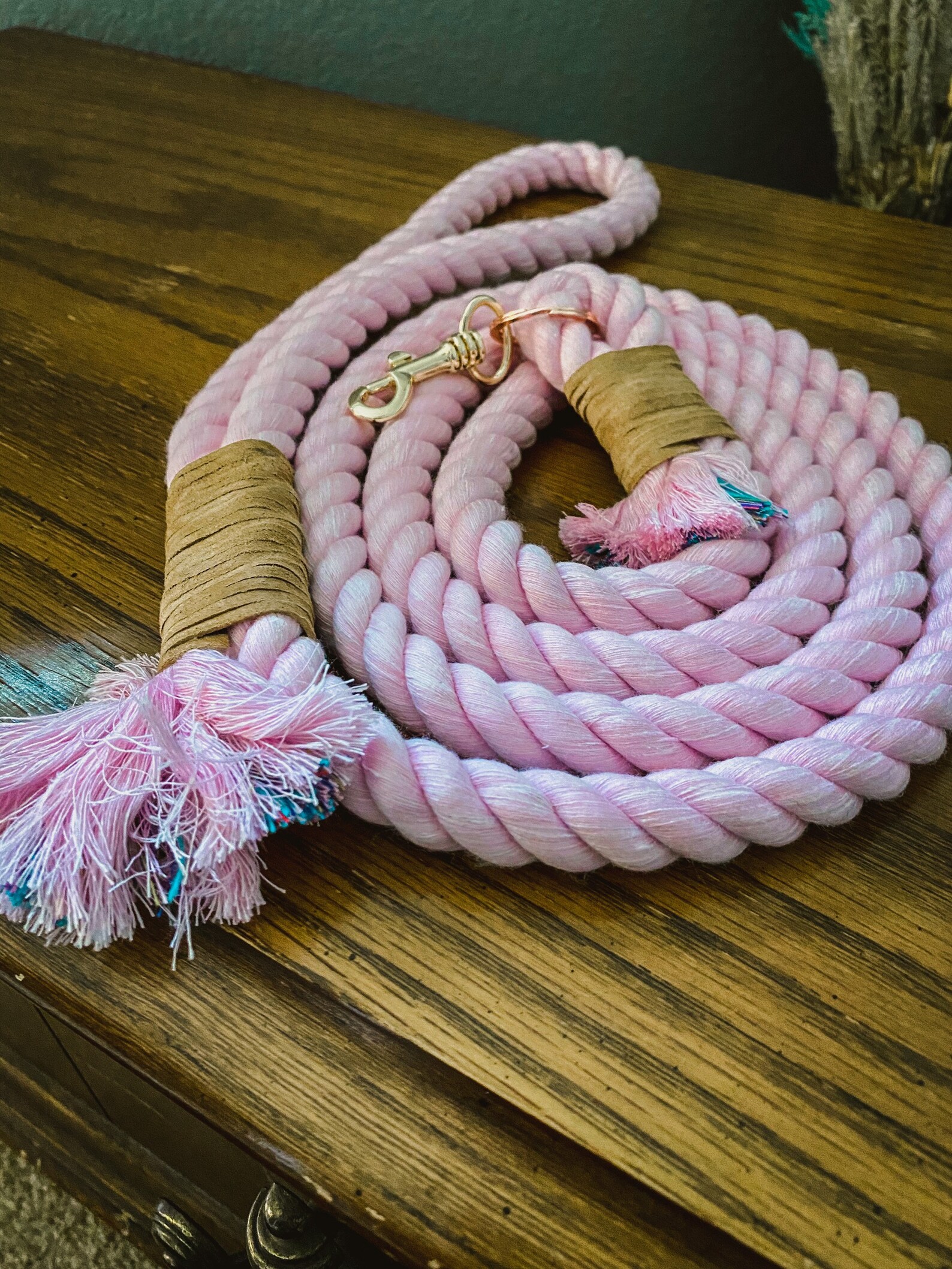 Blush Pink Rope Leash / Lightweight Dog Leash / Pink Dog Leash Etsy