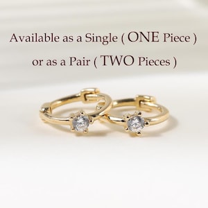 14K Solid Gold 6.3mm Helix Earring, Solid Gold Cartilage Ring, Cartilage Earrings, Gold Cartilage Hoop ,Tragus Piercing, Helix Piercing.