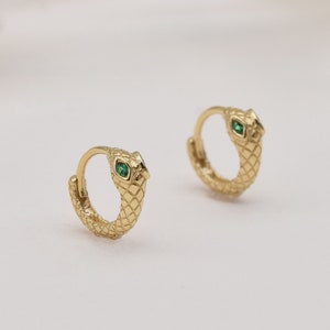 14K Solid Gold Helix Earring,Snake Cartilage Hoop,Cartilage Ring,Cartilage Earrings,Helix Piercing.