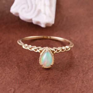 Mermaid rose gold opal ring sales
