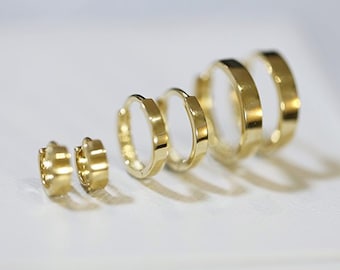10K Solid Gold Inner 5mm 8mm 10mm 11mm huggie hoop earrings,Real Gold Hoop Earrings,Solid Gold earrings,huggie hoop earrings,Small Hoop,