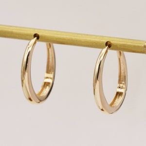 10k Solid Gold Hoop Earring,Solid Gold Huggie Earring,Gift For Her,TE0186