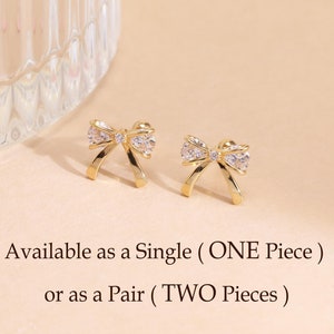 10K Solid Gold Tiny Bow Stud Earrings, Gold Dainty Bow Studs, Handmade Cute Jewelry, Delicate Screw Ball Earrings, Anniversary Gift for her.