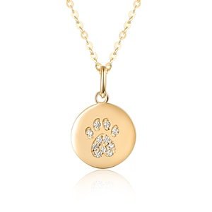 14K Solid Gold Puppy Paw Pendant,puppy Paw Charm,Gold Charm,Dainty Paw pendent.