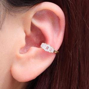 14K Solid Gold 8.0mm Huggie Hoop Earrings, Gold CZ Huggie Hoop Earrings, Tiny Hoop Earrings, Cartilage Conch Helix Piercing, Gift for her.