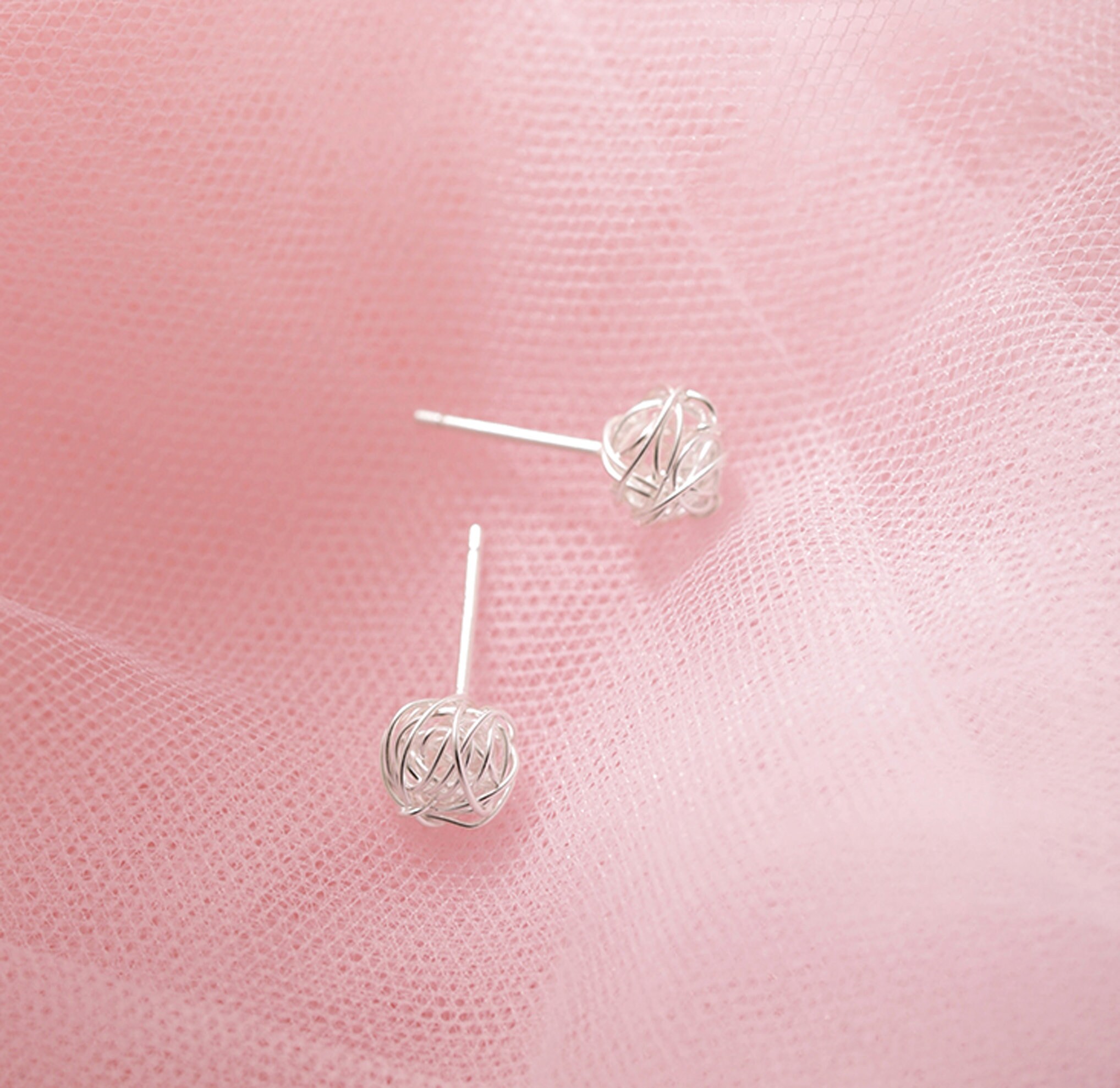 Sterling Silver Wire Ball Earrings silver wire earringswire Etsy