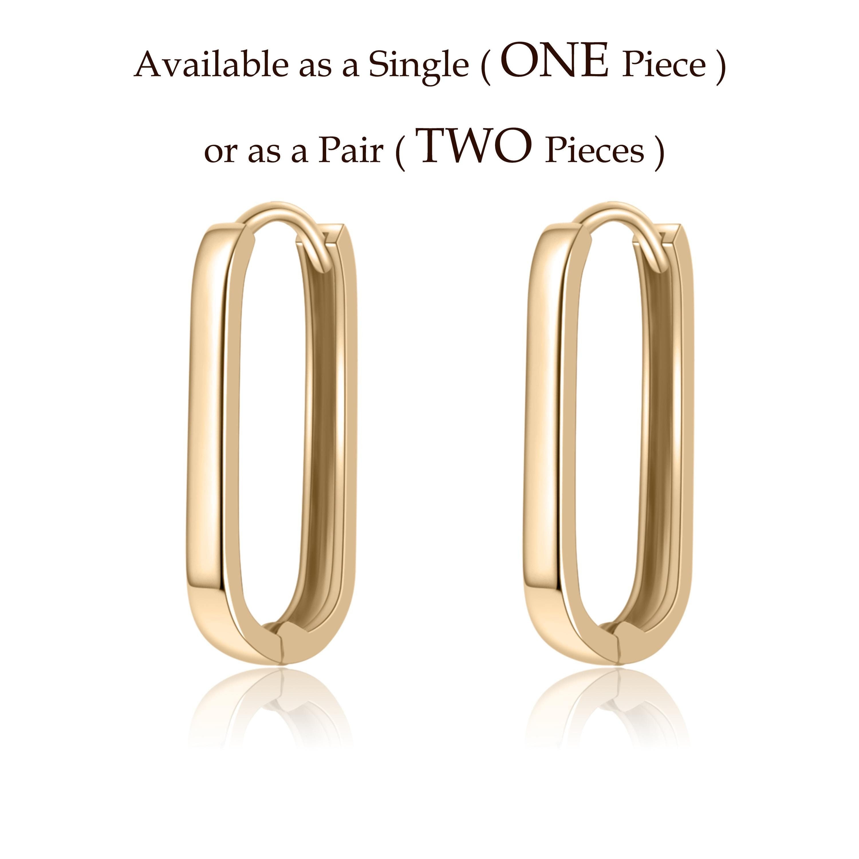 14K Solid Gold Chunky Square Hoop, Dicke Oval Huggie Creolen, quadratische Hoop Huggie, Minimalist Gold Hoop, Real Solid Gold Ohrringe.