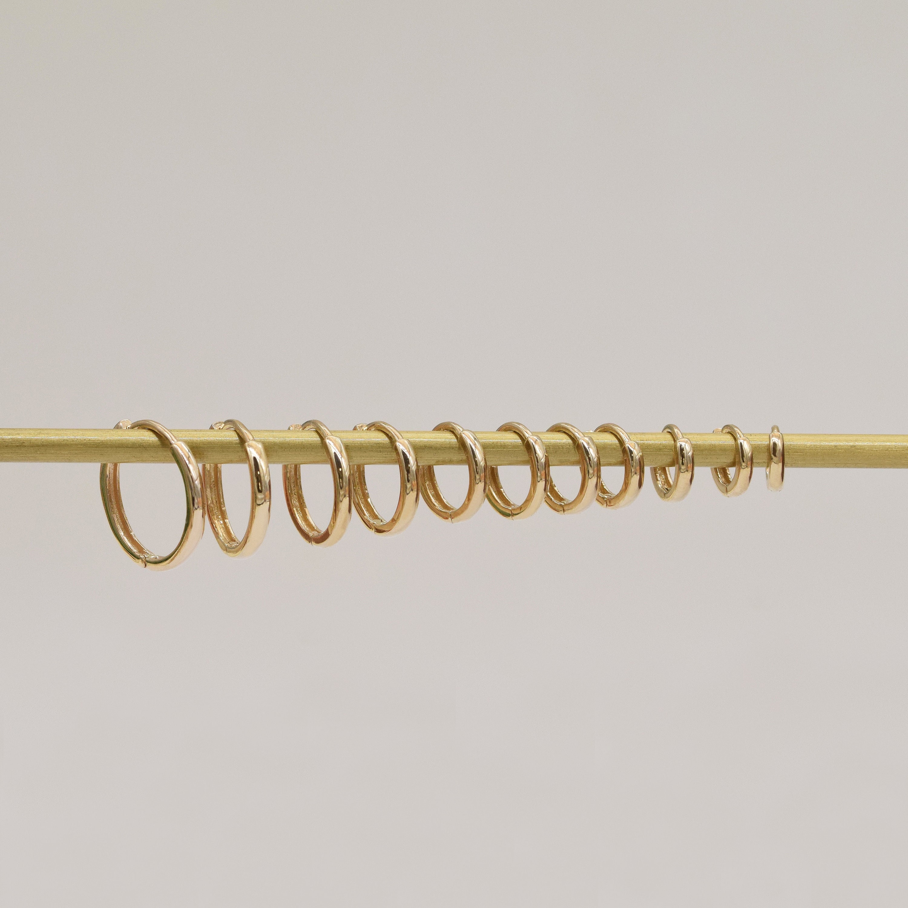 14K Solid Gold 4.0mm 4.5mm 5.0mm 5.5mm 6.0mm 6.5mm 7.0mm 8.0mm 9.0mm 10mm 11mm 12mm huggie hoop earrings, Helix Hoop Earring, Gift for Her.