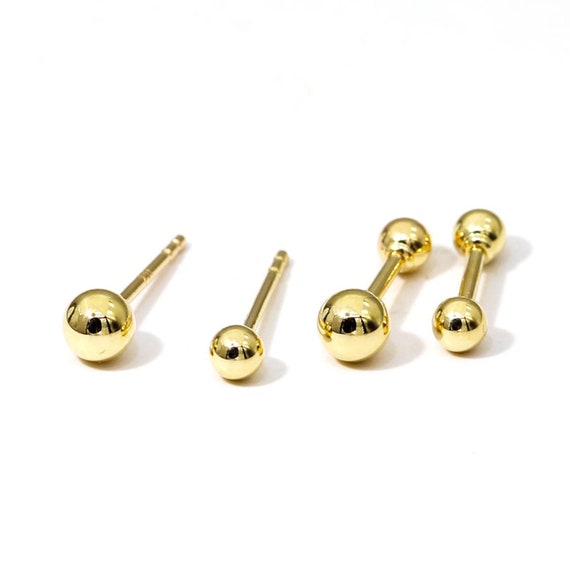 Gold ball stud sale earrings screw backs