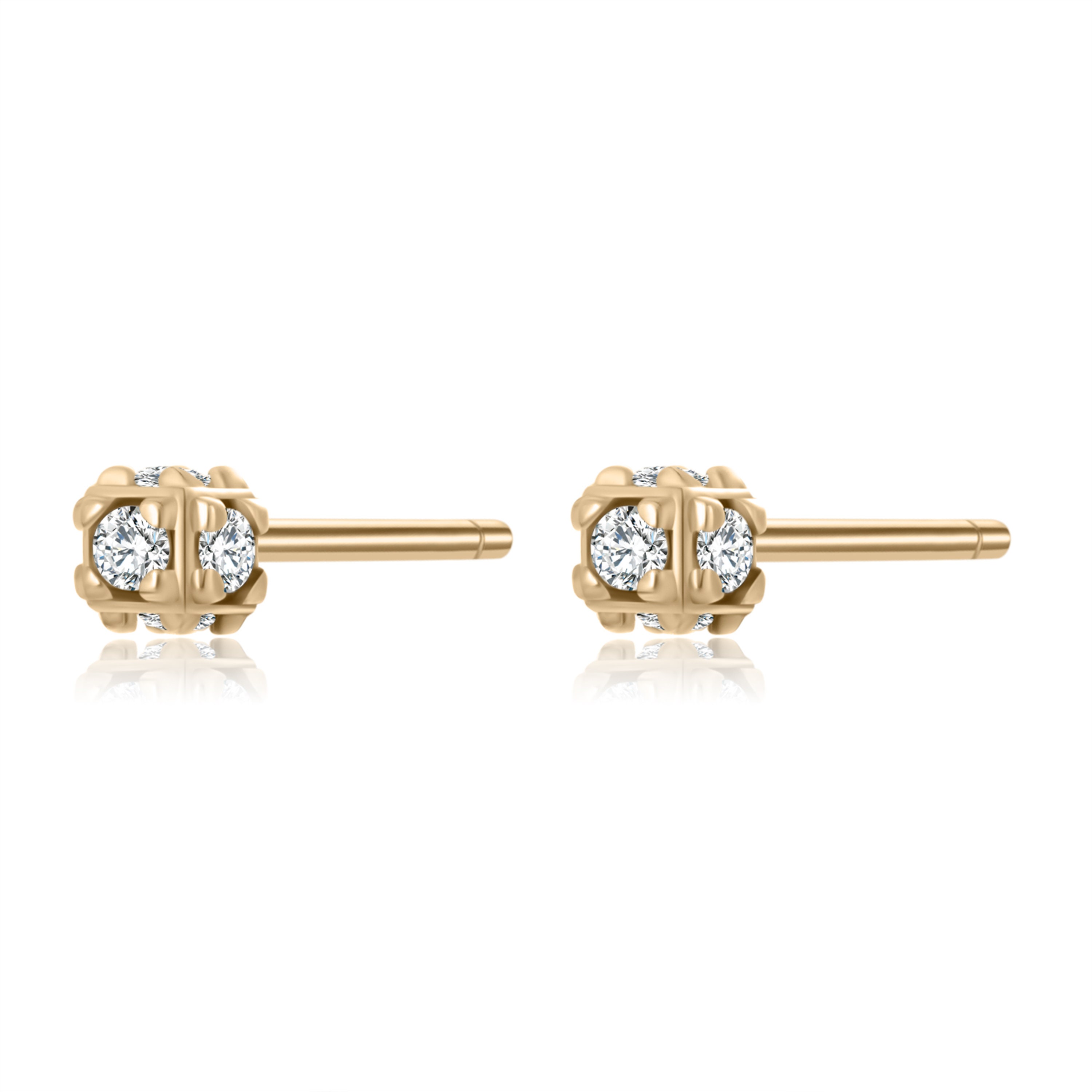 10k Solid Gold CZ mini Stud Earrings, Gold Mini Stud Earrings, Minimalist Style, Simple Design, Handmade Stud Earrings, Personalized Gift