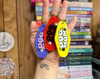 Dog Mom Motel Keychain, Keychains, Car Accessories, key chain for dog owners, keychain favors, dog lovers, keys accessory, Gifts for Dog Mom
