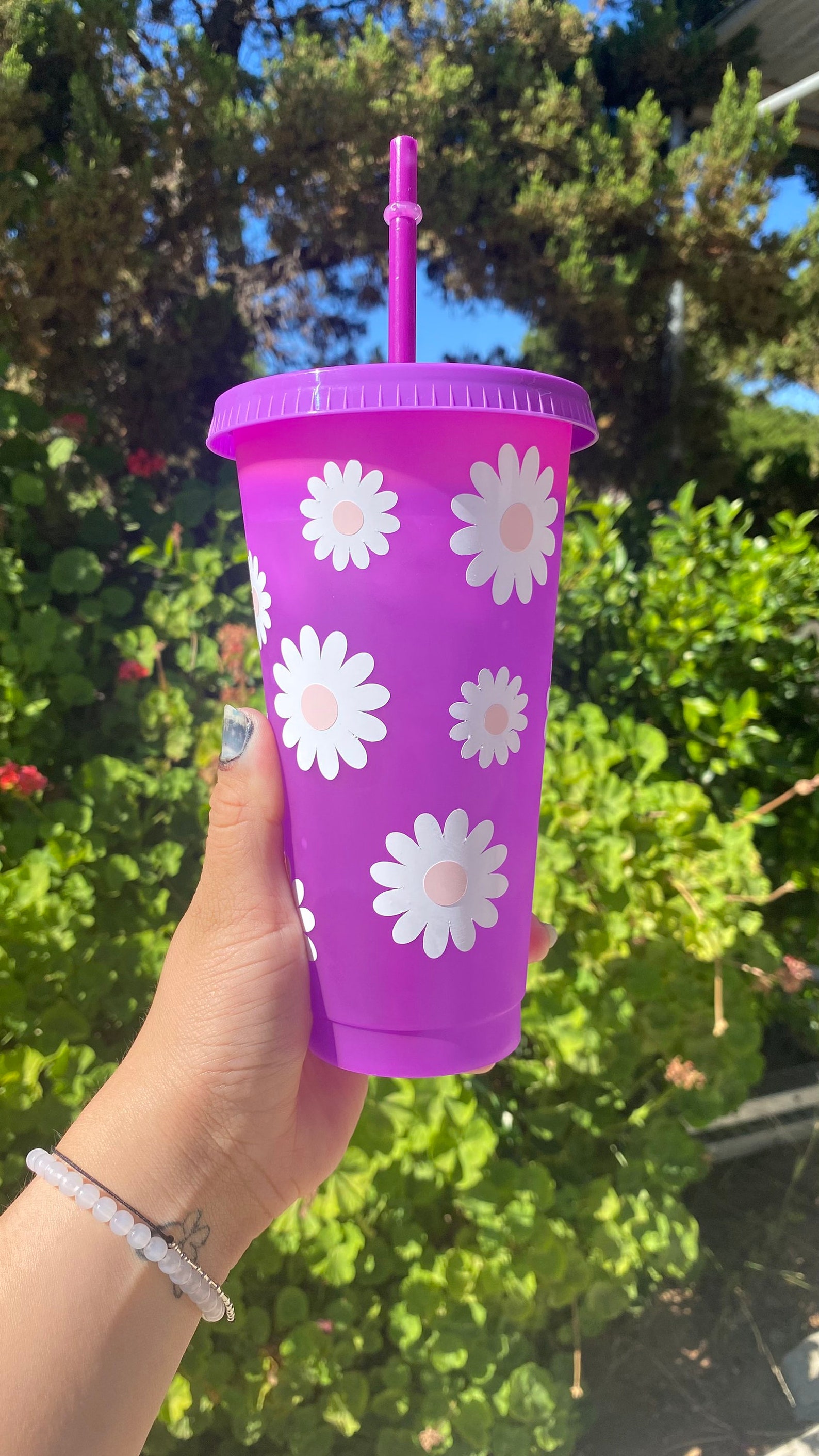 Daisies Tumbler Manna Cups Color Changing Cup Daisy Cup Etsy