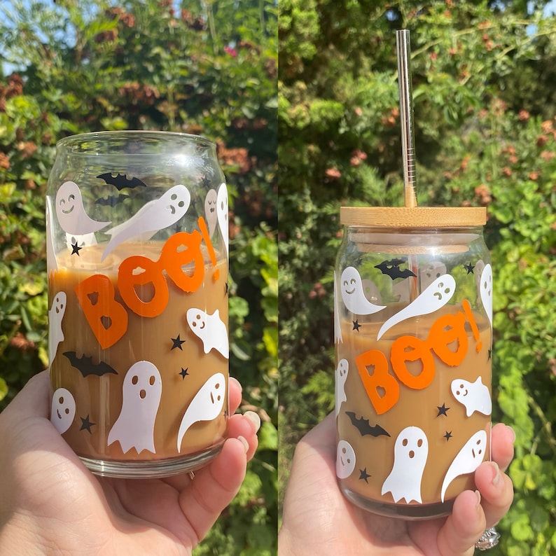 Halloween Glass Halloween Cups Halloween Ghosts Halloween Etsy