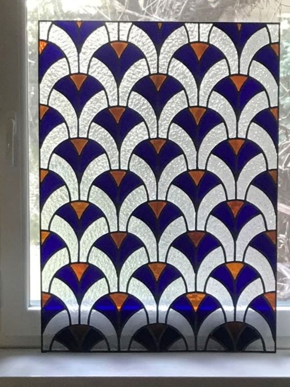 ART DECO Stained glass panel