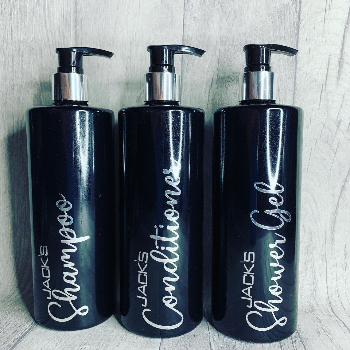 250ml set of 3 Personalised pump bottles | Etsy